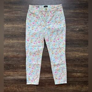 Talbots Floral Jegging Crop Pants Size 6 | Pastel Print Stretch Crops